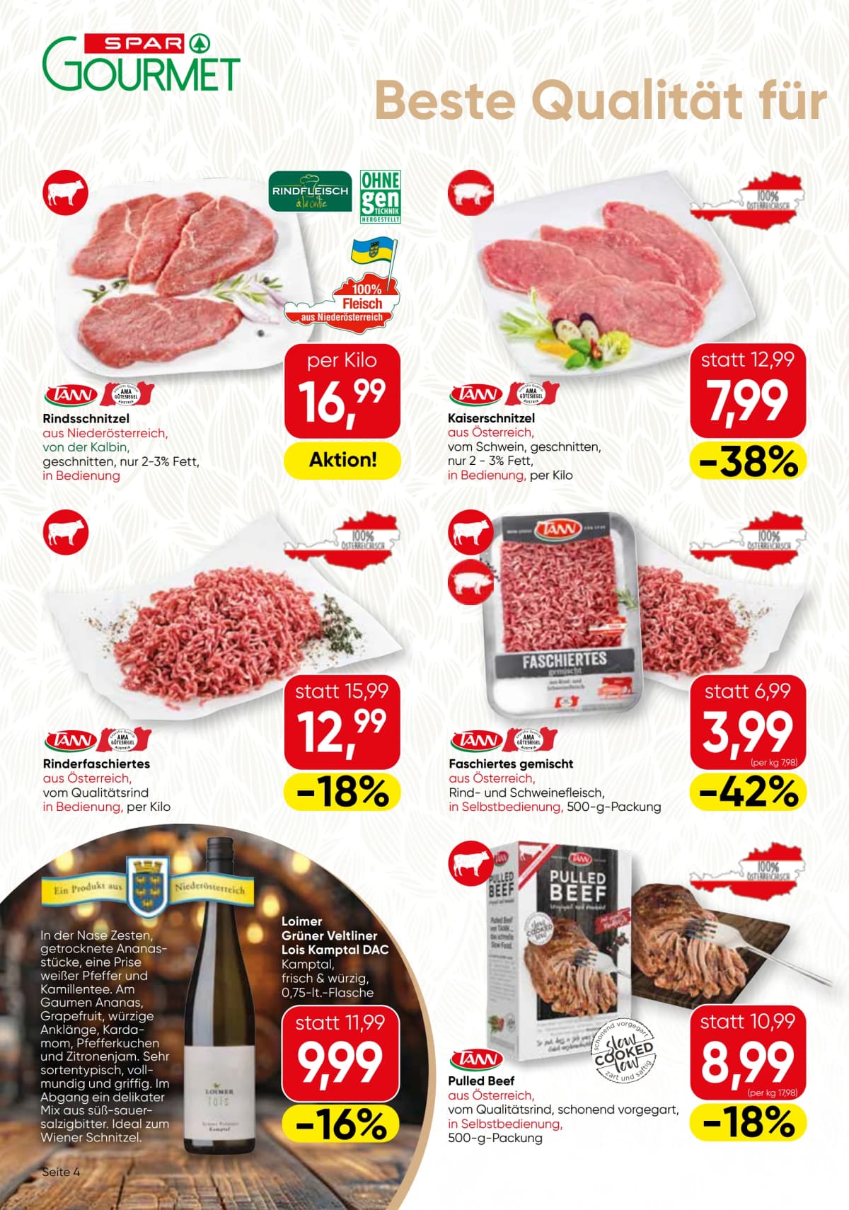 Seite 4 des Spar Flugblatts – Gourmet
