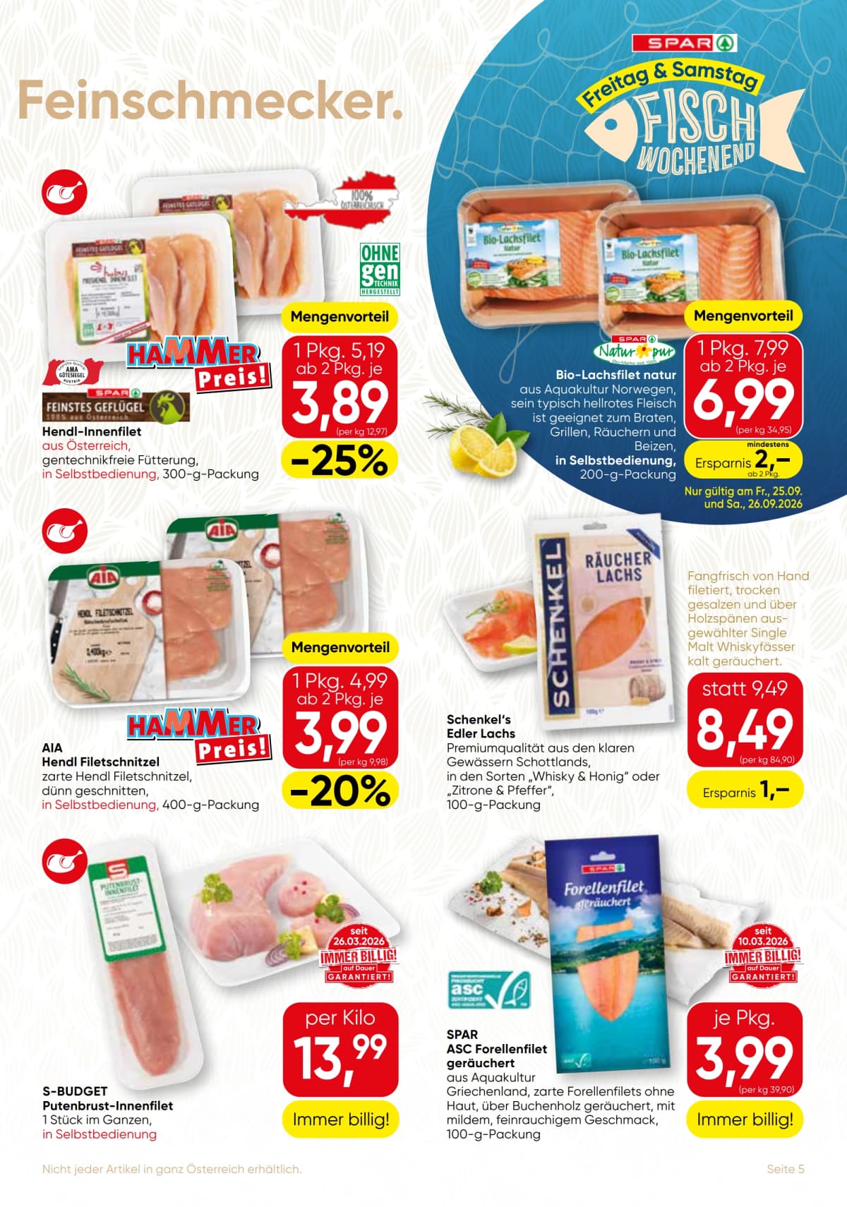 Seite 5 des Spar Flugblatts – Gourmet