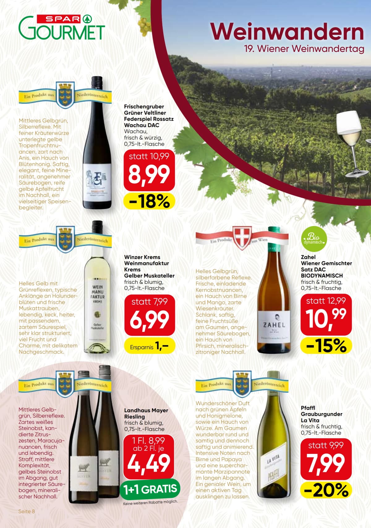 Seite 8 des Spar Flugblatts – Gourmet