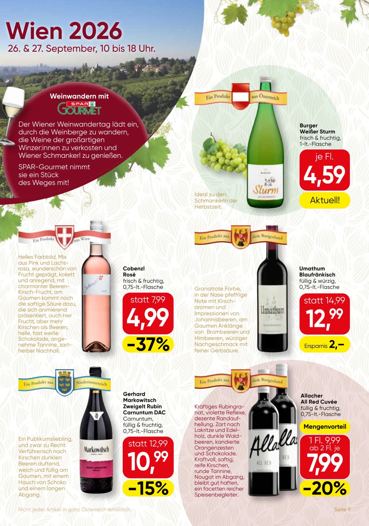 Seite 9 des Spar Flugblatts – Gourmet