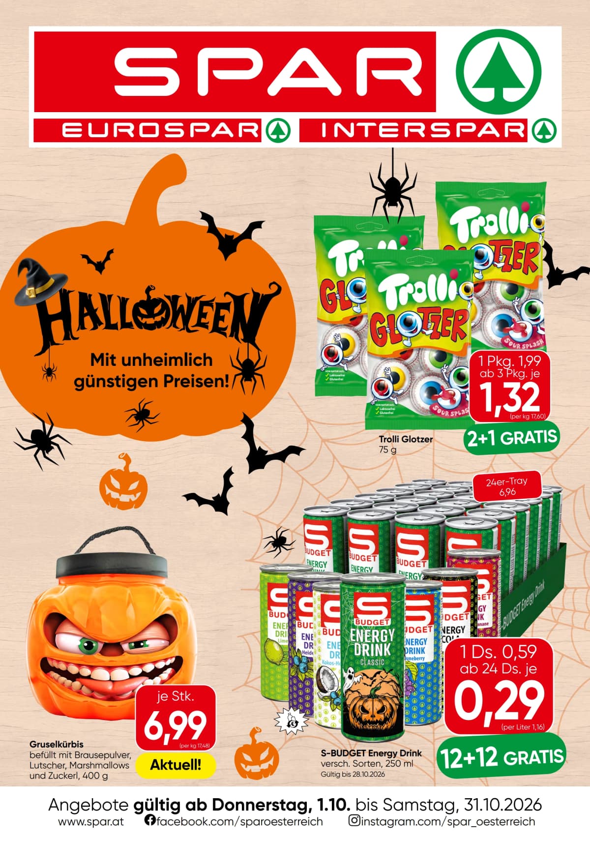 Seite 1 des Spar Flugblatts – Halloween