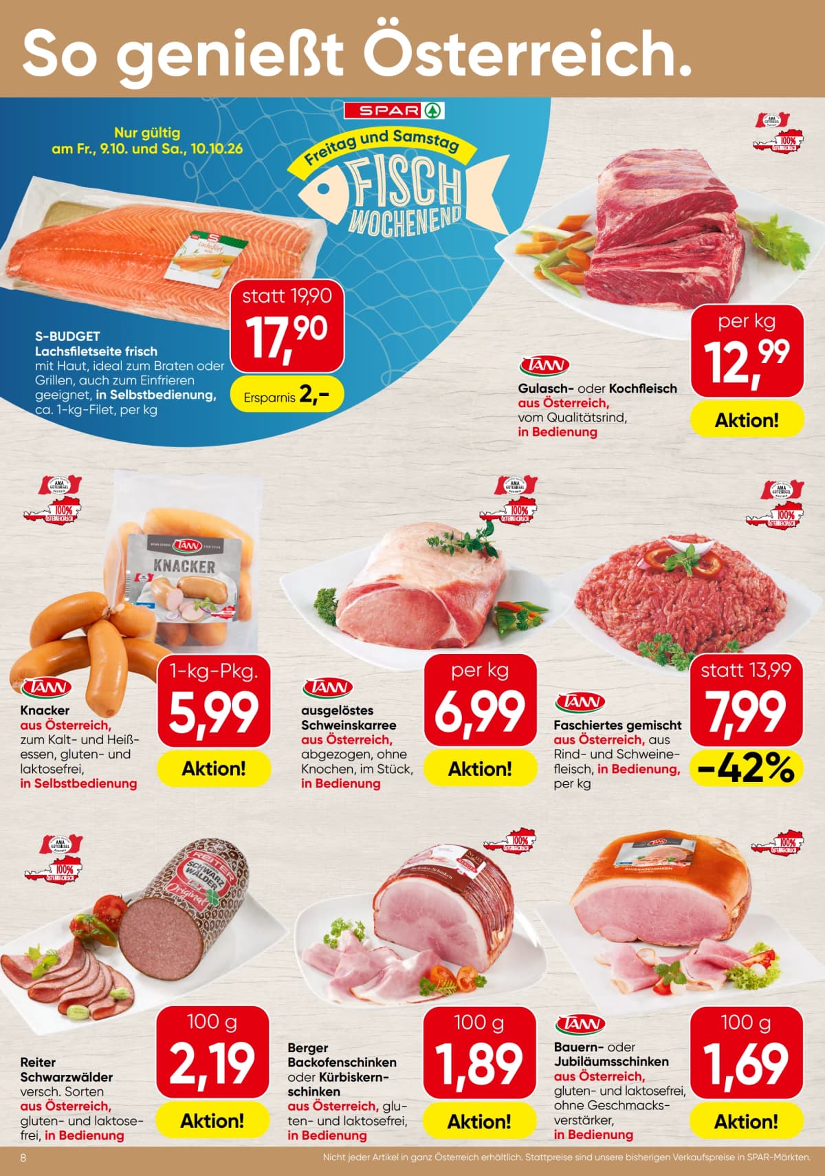Seite 8 des Spar Flugblatts – Aktuelle Angebote