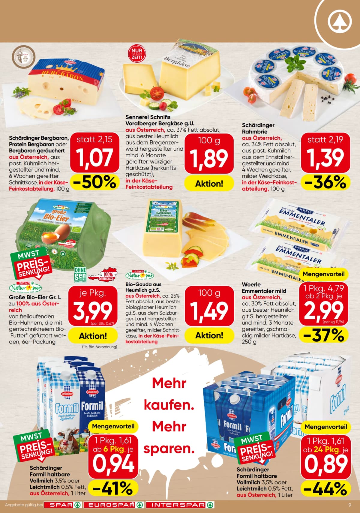 Seite 9 des Spar Flugblatts – Aktuelle Angebote