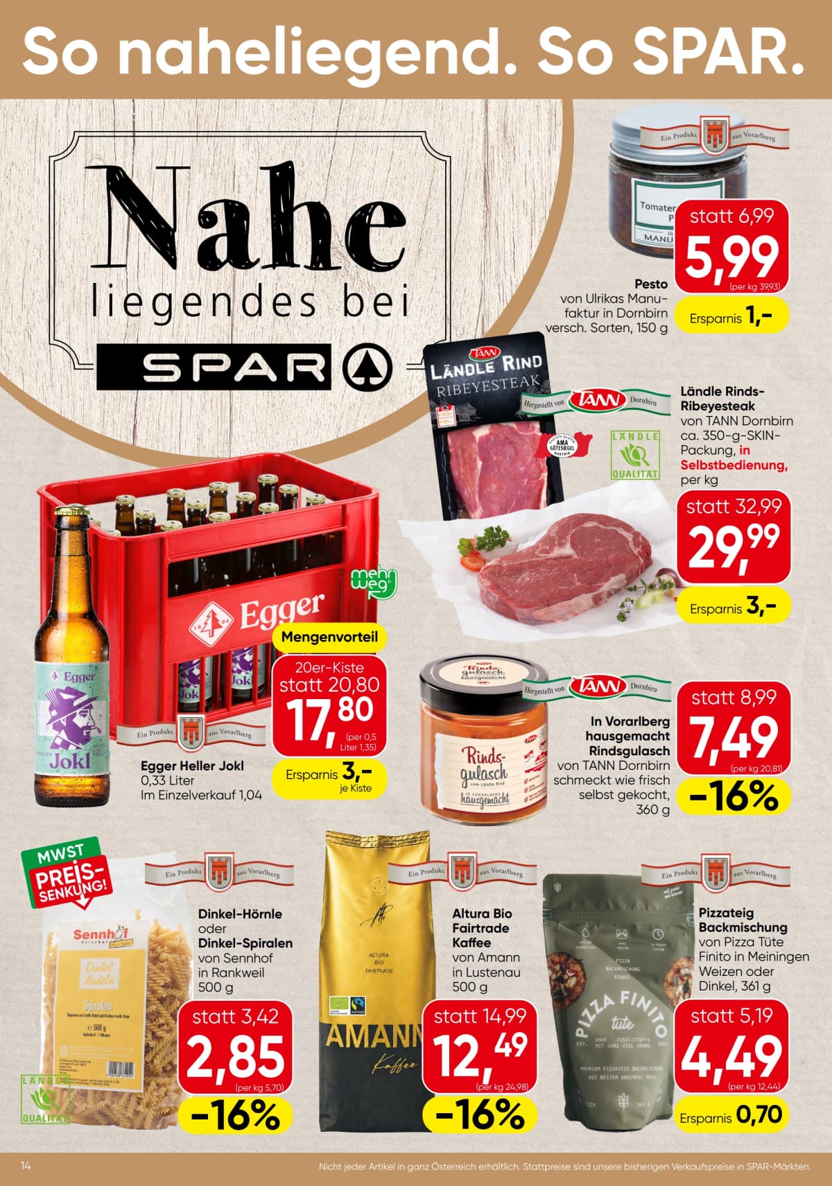 Seite 14 des Spar Flugblatts – Aktuelle Angebote