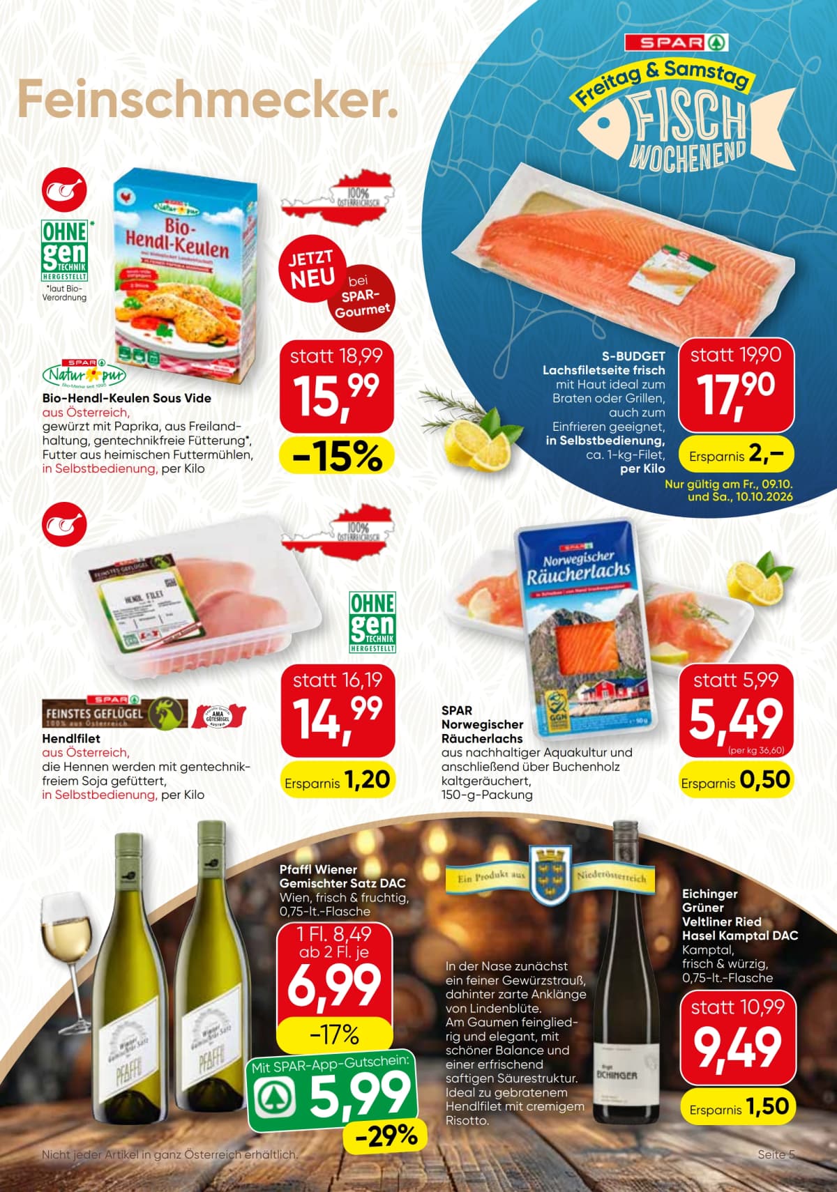 Seite 5 des Spar Flugblatts – Gourmet