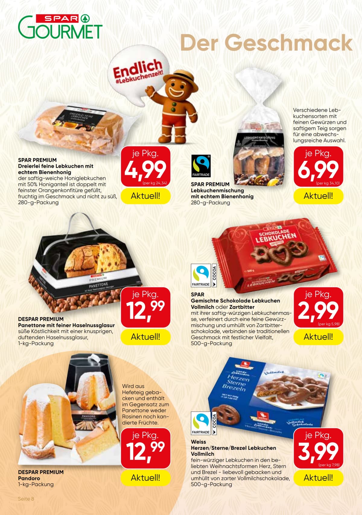 Seite 8 des Spar Flugblatts – Gourmet