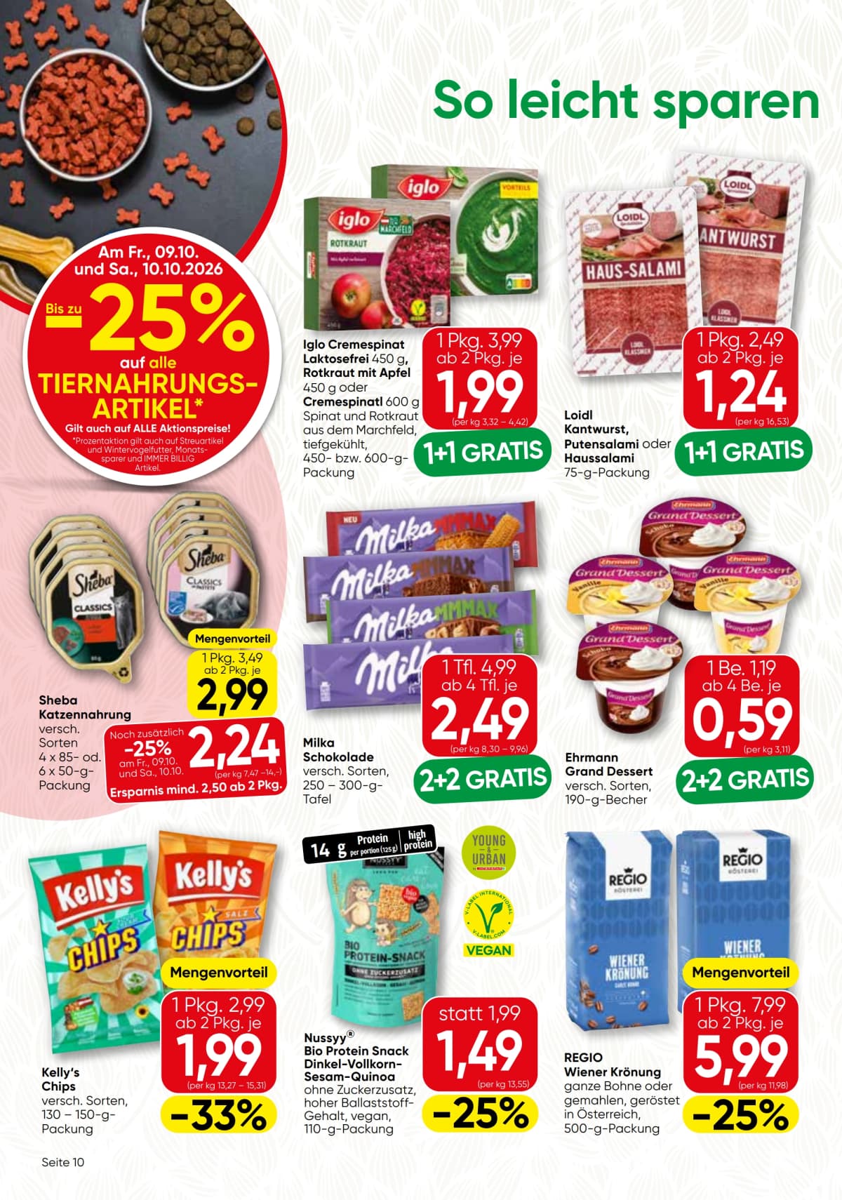 Seite 10 des Spar Flugblatts – Gourmet