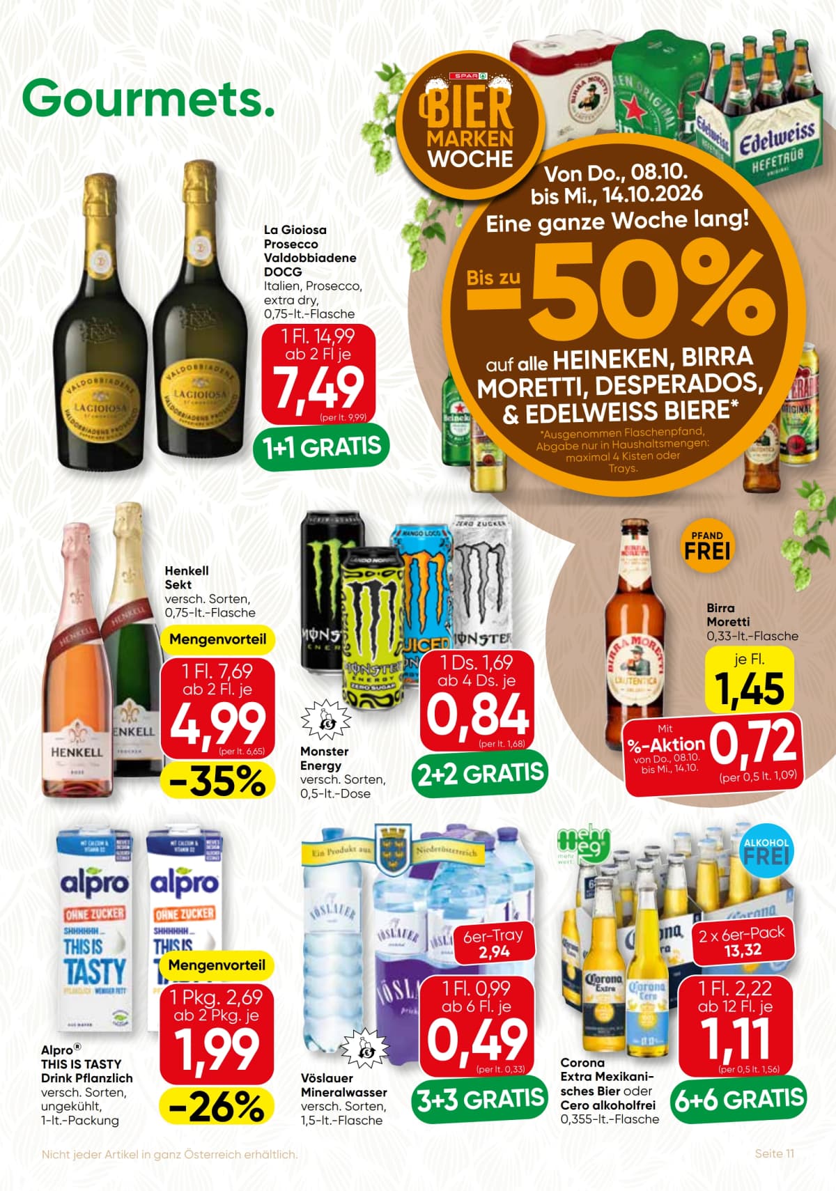 Seite 11 des Spar Flugblatts – Gourmet