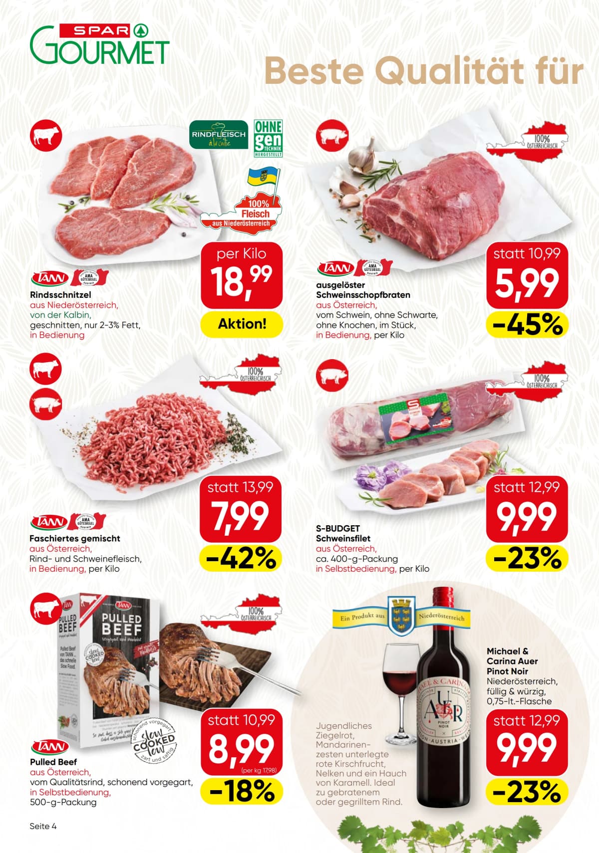 Seite 4 des Spar Flugblatts – Gourmet