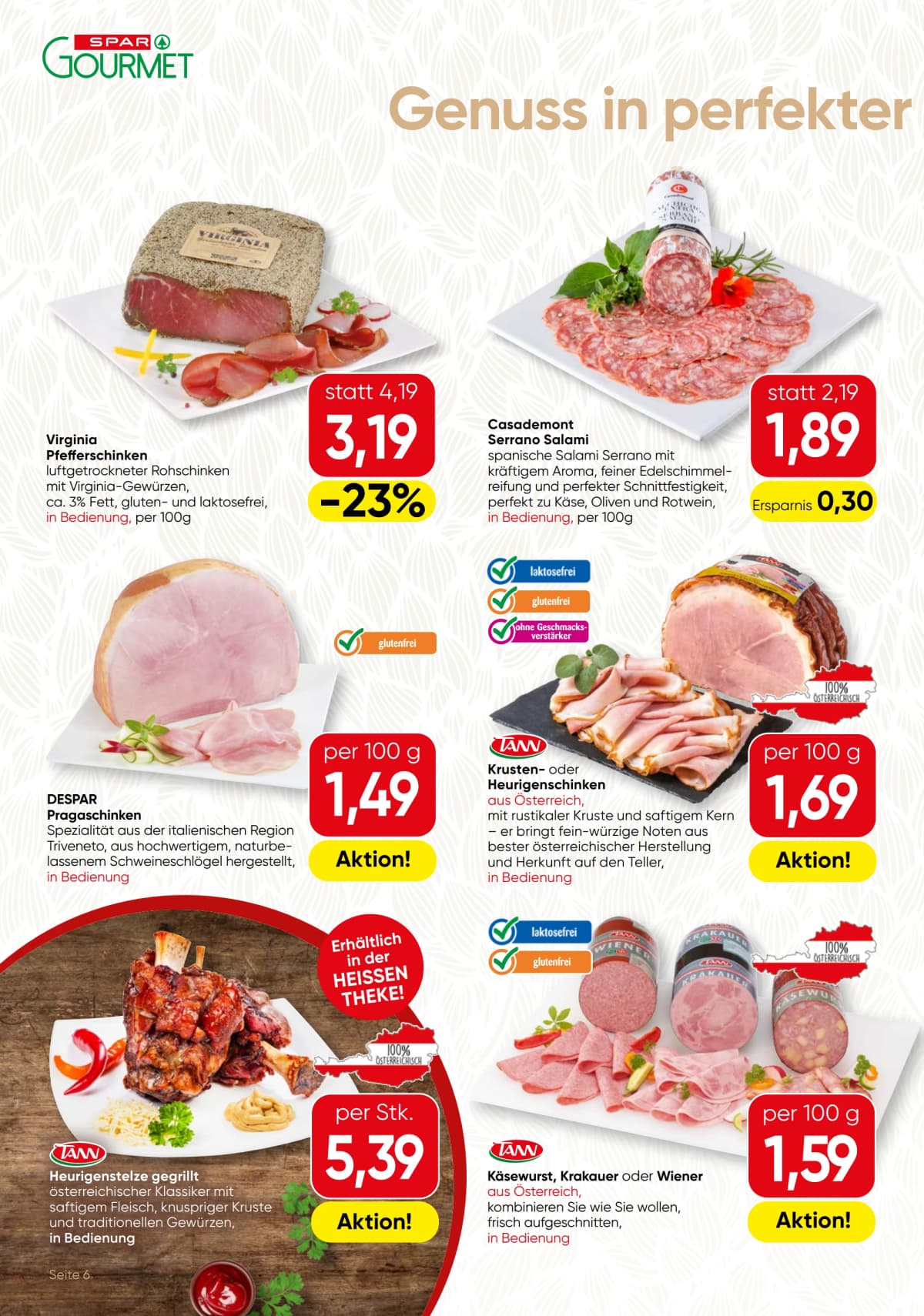 Seite 6 des Spar Flugblatts – Gourmet