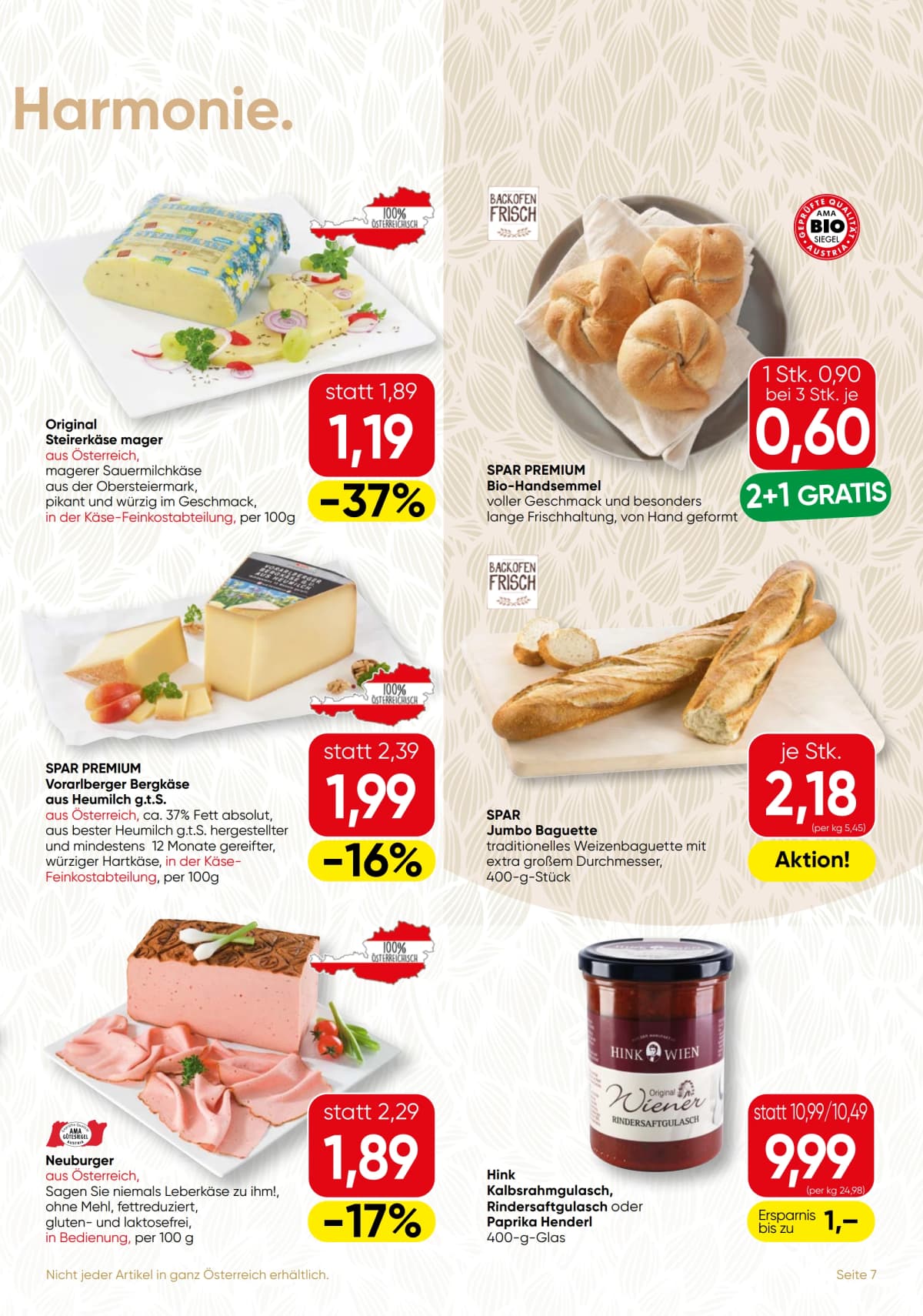 Seite 7 des Spar Flugblatts – Gourmet