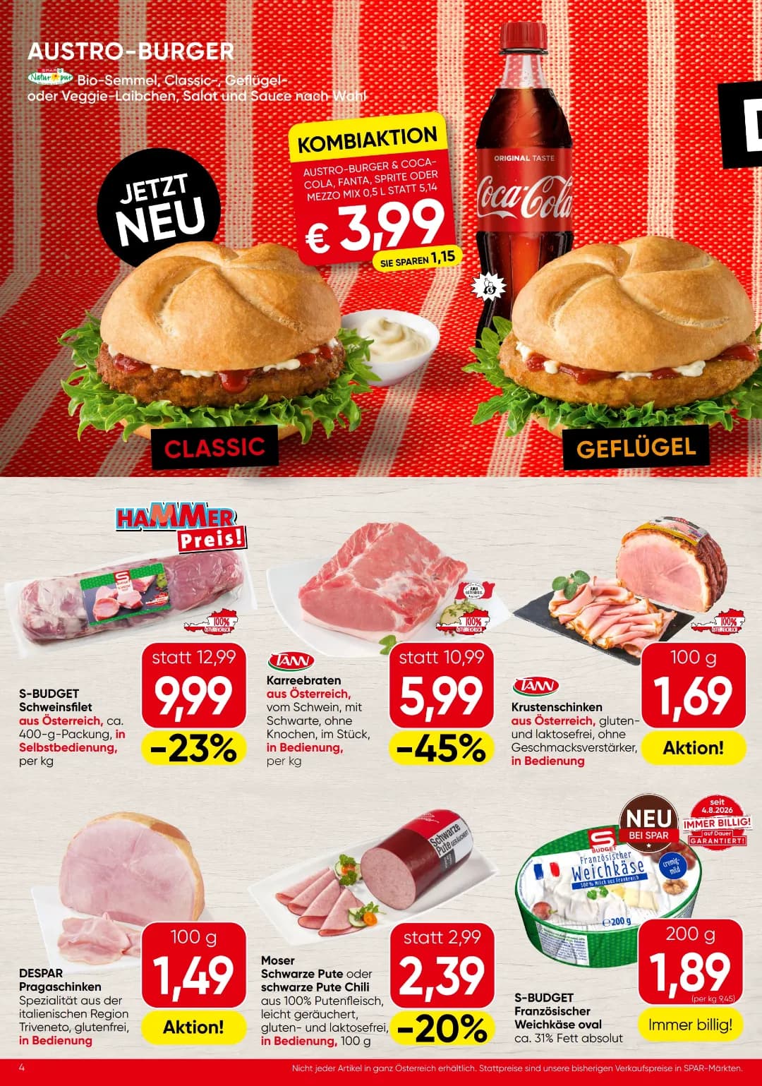 Seite 4 des Spar Flugblatts – Aktuellle Angebote