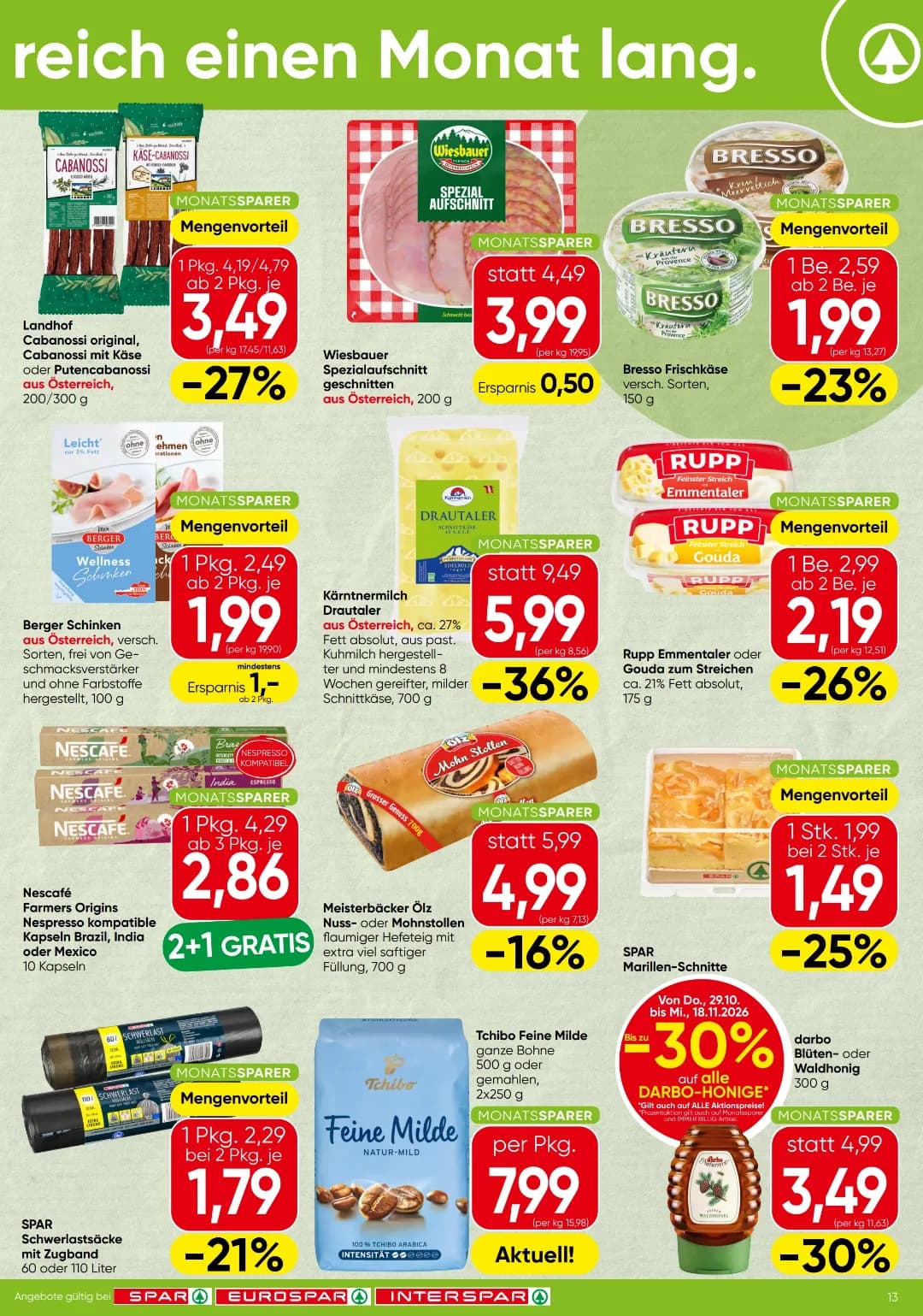 Seite 13 des Spar Flugblatts – Aktuellle Angebote