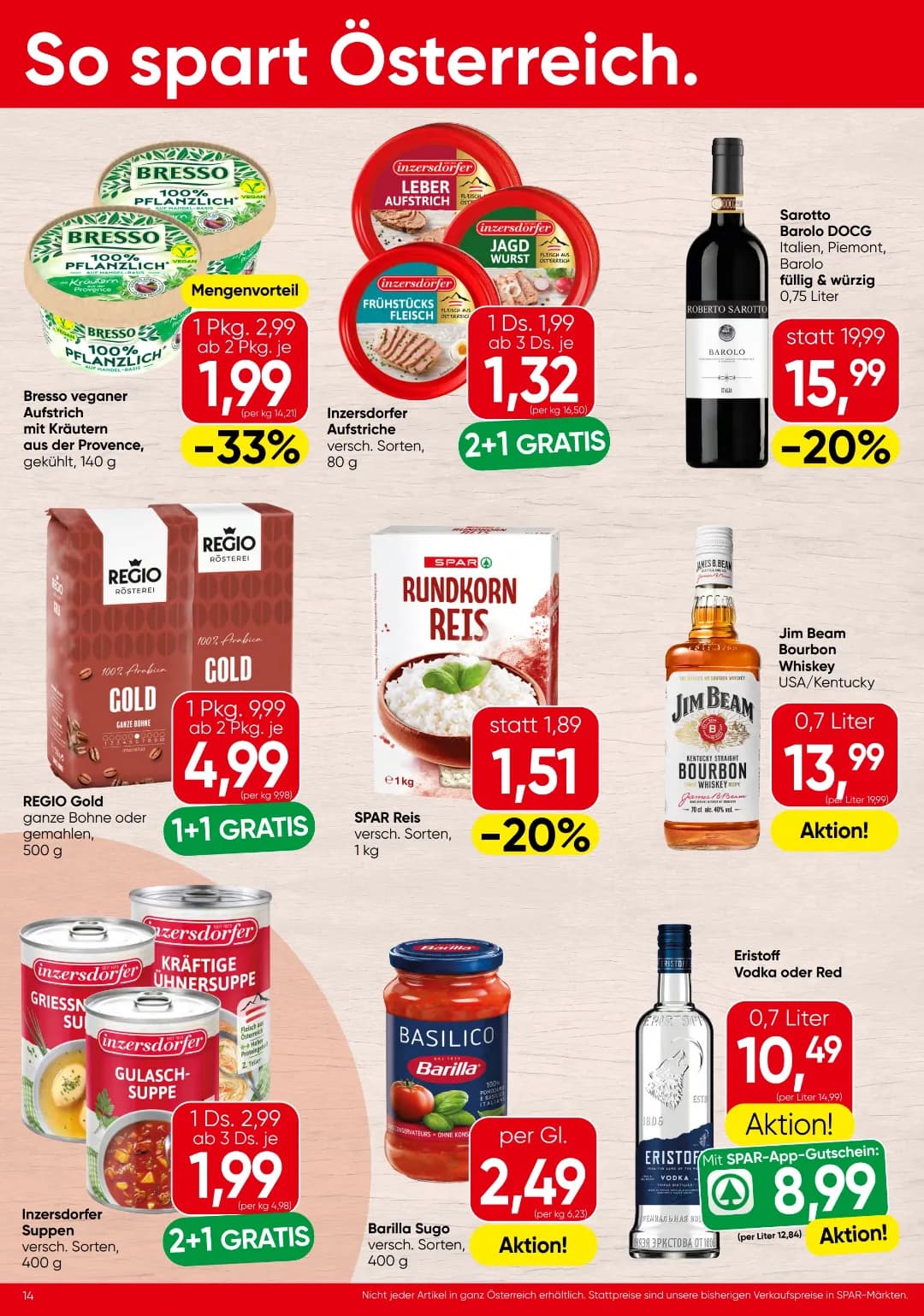 Seite 14 des Spar Flugblatts – Aktuellle Angebote