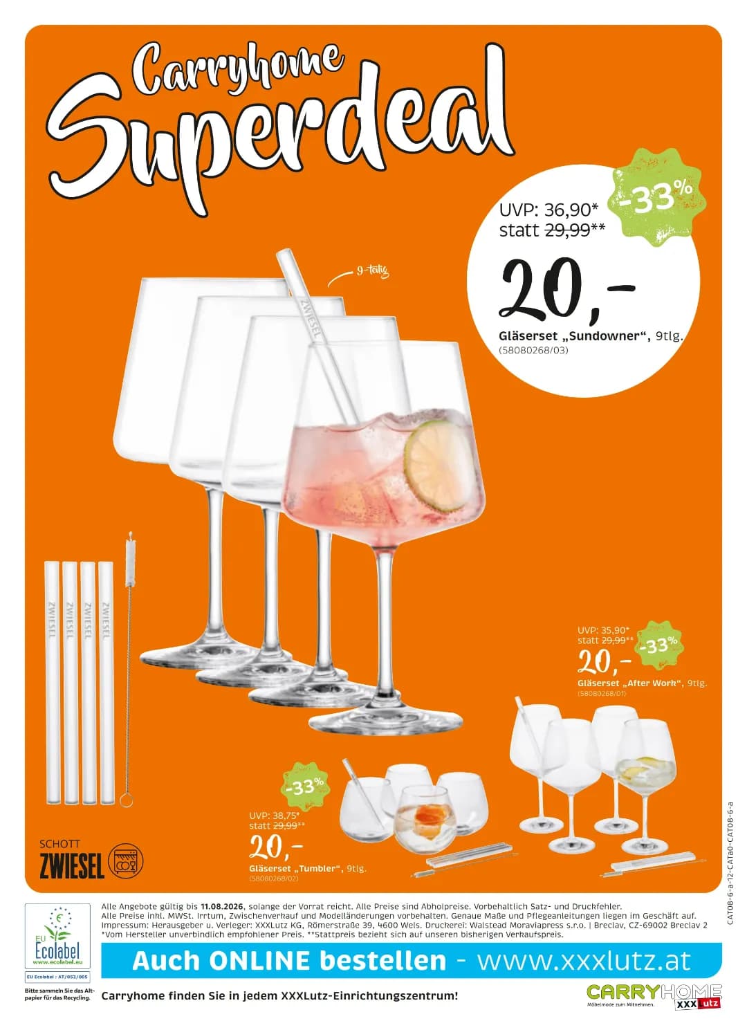 Seite 12 des XXXLutz Flugblatts – Carry Home ab 31.07.2026
