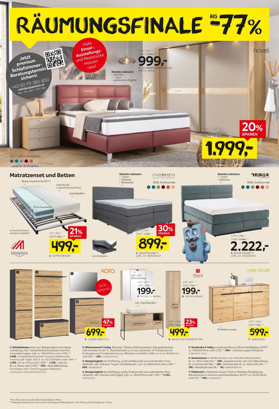 Seite 4 des XXXLutz Flugblatts – Bis -77% ab 31.07.2026