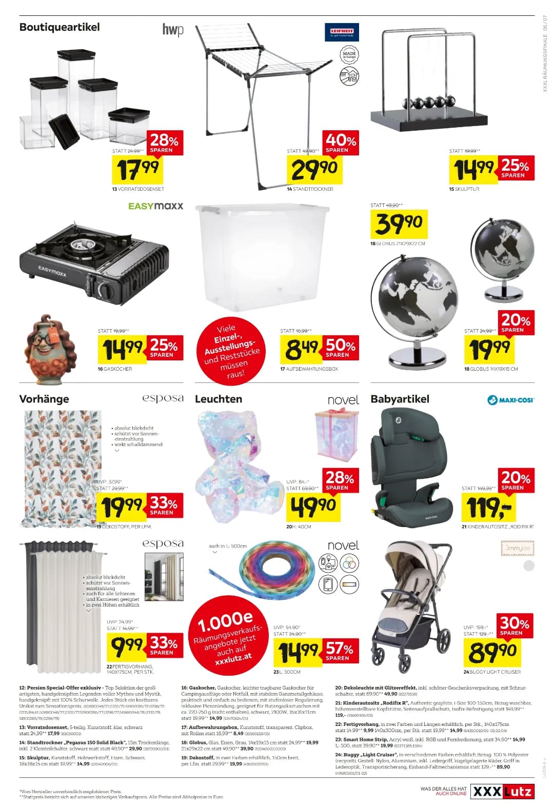 Seite 7 des XXXLutz Flugblatts – Bis -77% ab 31.07.2026