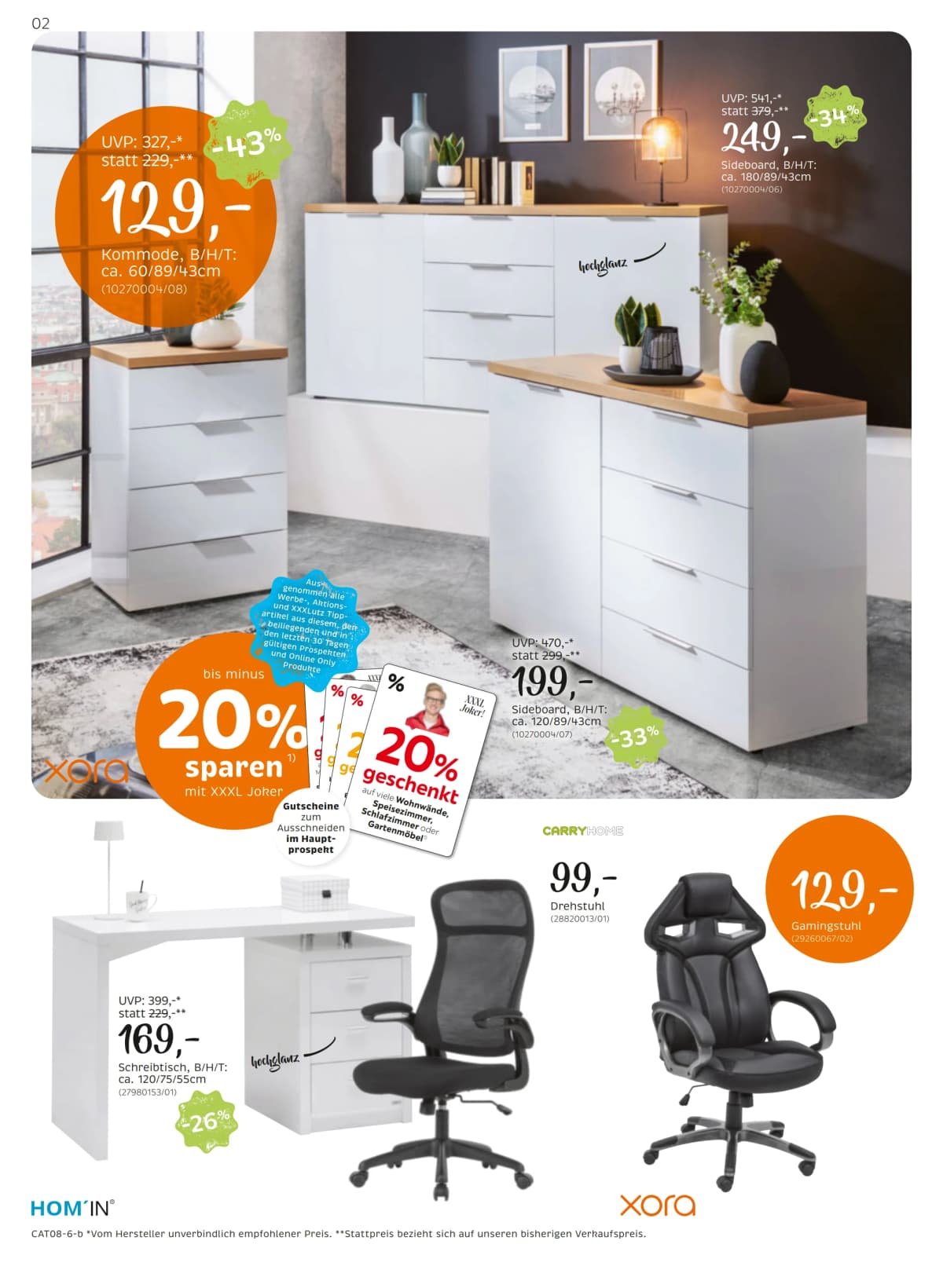 Seite 2 des XXXLutz Flugblatts – Carryhome ab 23.08.2026.