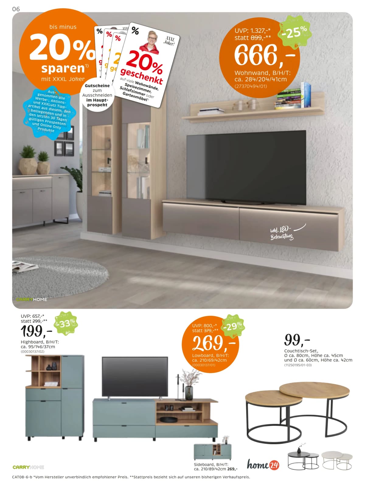 Seite 6 des XXXLutz Flugblatts – Carryhome ab 23.08.2026.