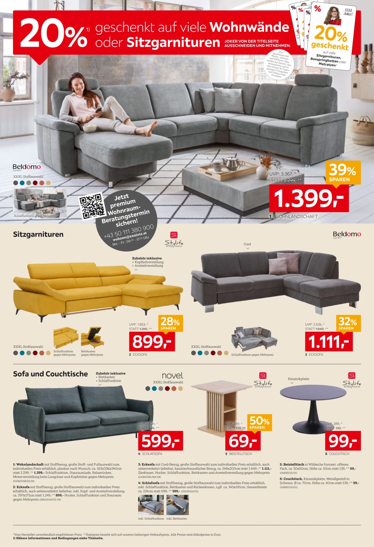 Seite 2 des XXXLutz Flugblatts – Joker ab 23.08.2026.