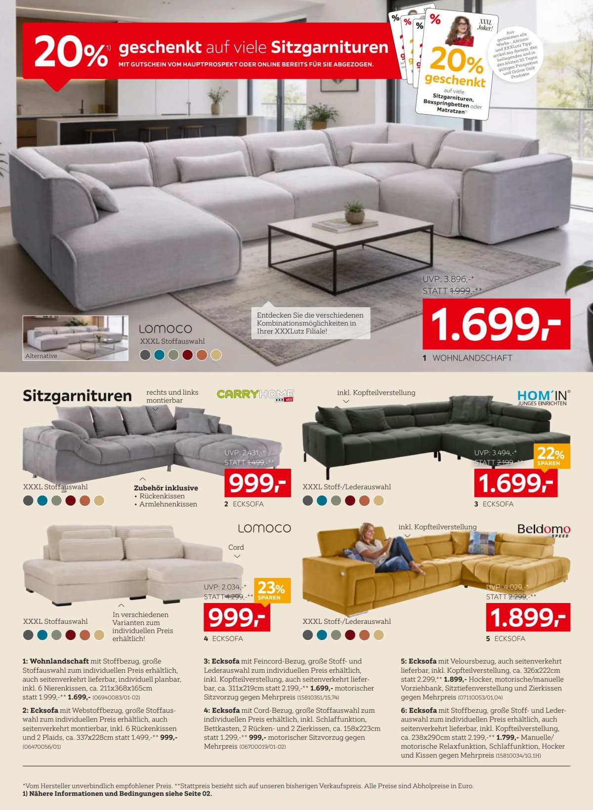 Seite 6 des XXXLutz Flugblatts – 20% sparen mit XXXL Joker ab 23.08.2026.