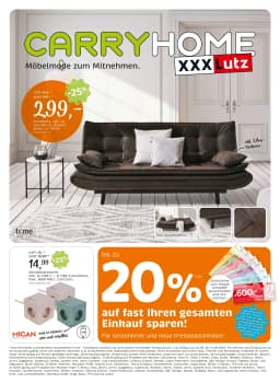Seite 1 des XXXLutz Prospekts Carry Home