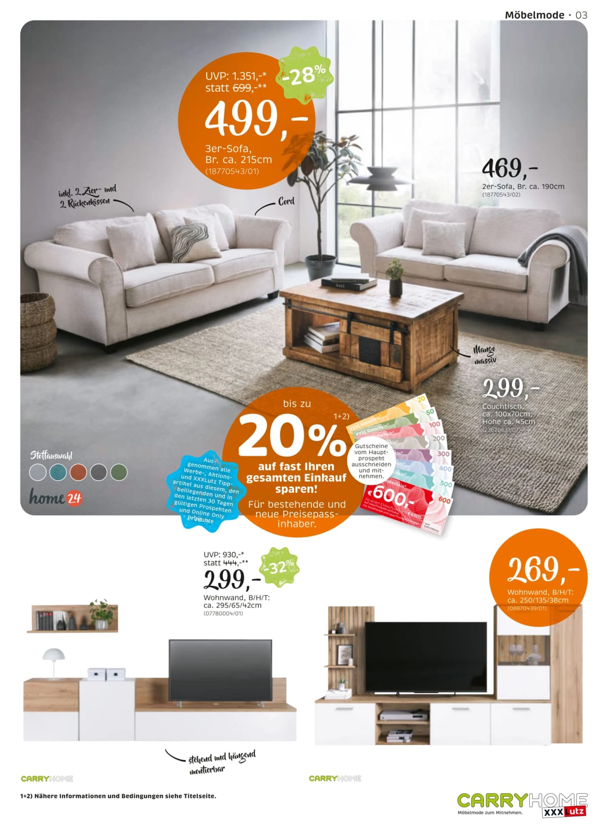 Seite 3 des XXXLutz Flugblatts – Carry Home