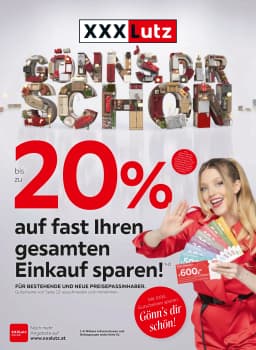 Seite 1 des XXXLutz Prospekts 20% Einkauf Sparen