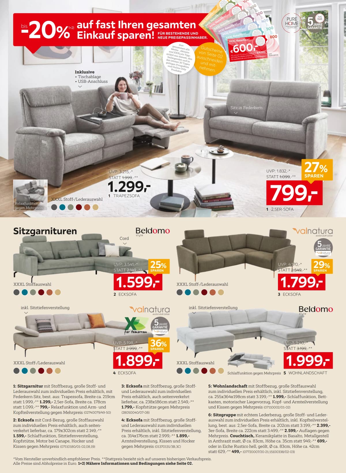 Seite 4 des XXXLutz Flugblatts – 20% Einkauf Sparen ab 09.09.2026.
