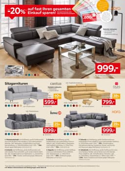 Seite 8 des XXXLutz Prospekts 20% Einkauf Sparen