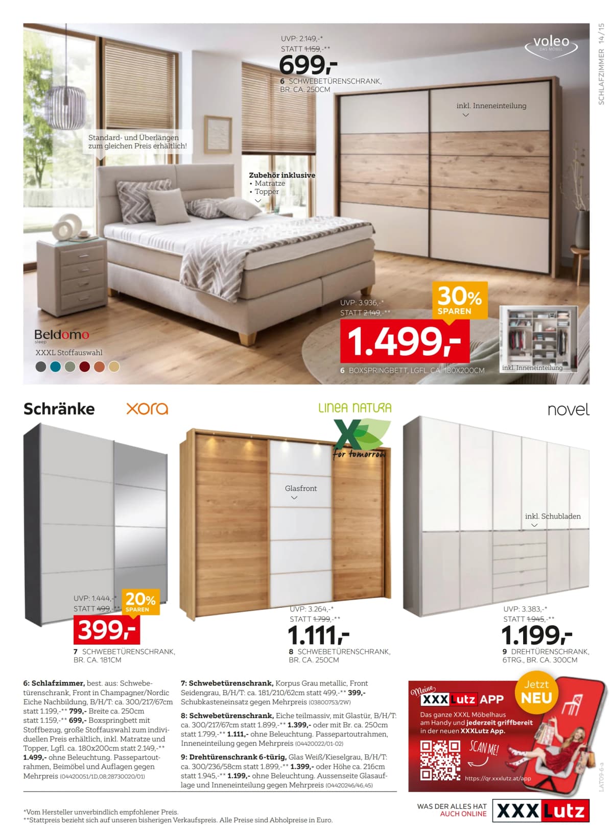 Seite 15 des XXXLutz Flugblatts – 20% Einkauf Sparen ab 09.09.2026.