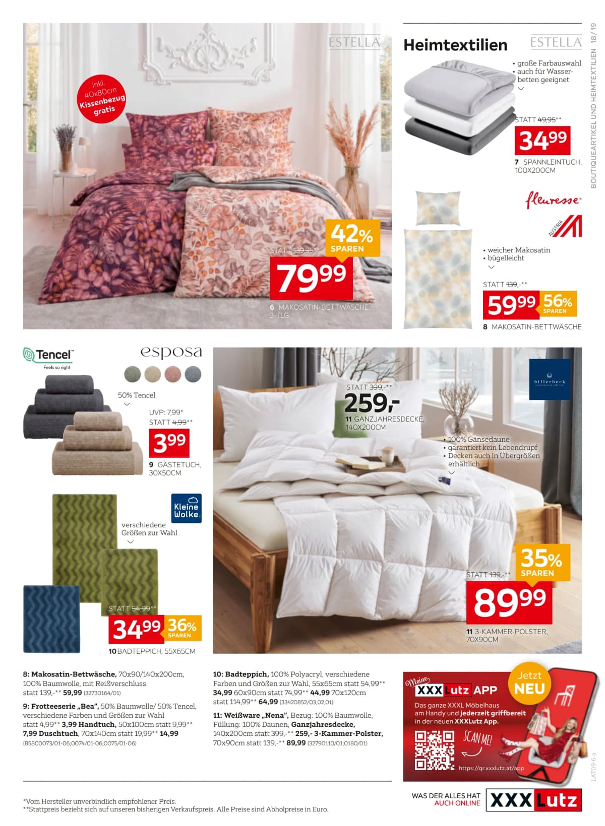 Seite 19 des XXXLutz Flugblatts – 20% Einkauf Sparen ab 09.09.2026.