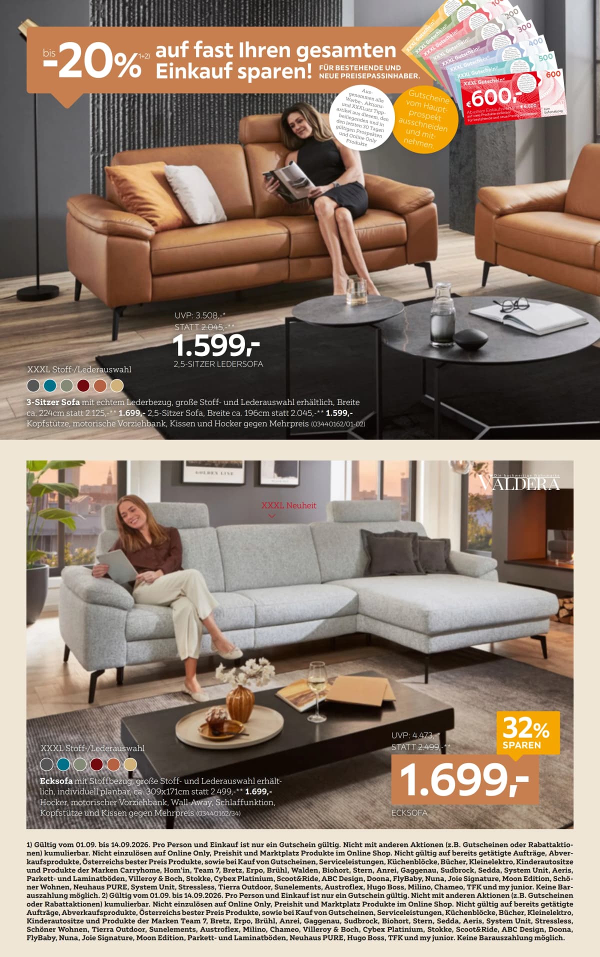 Seite 4 des XXXLutz Flugblatts – Bis zu 20% Sparen!
