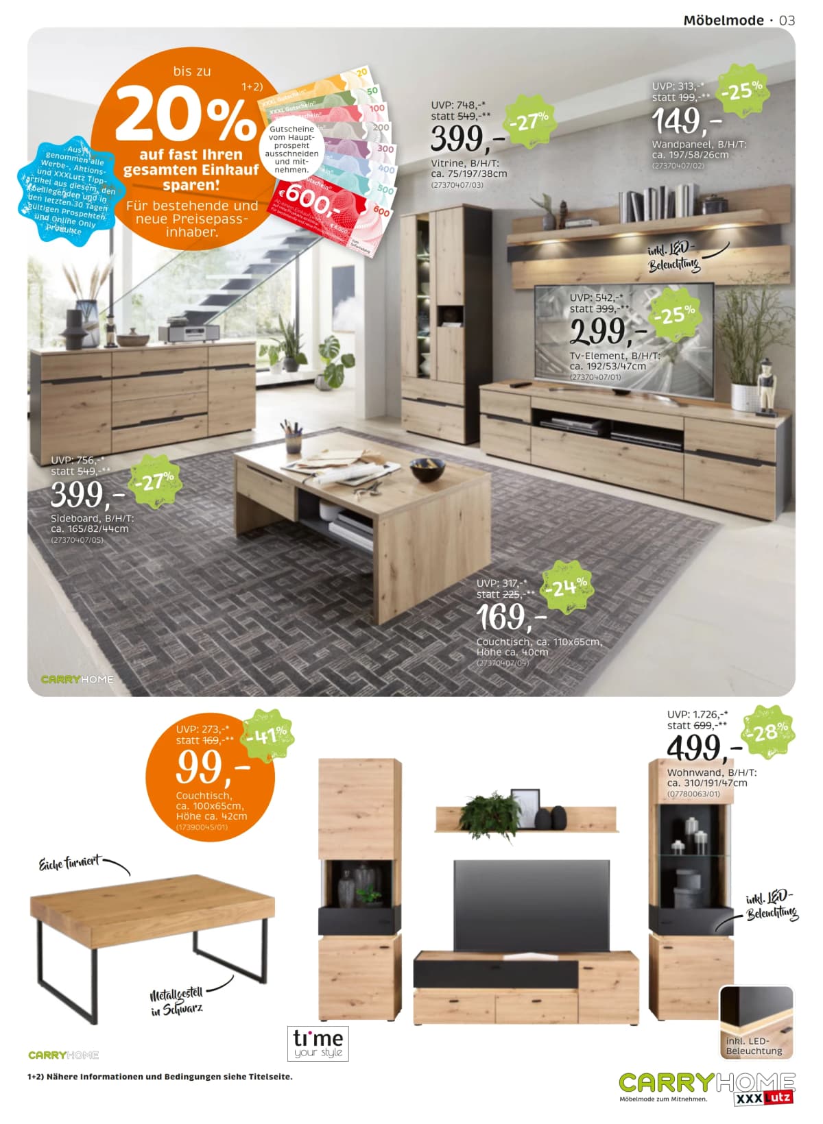 Seite 3 des XXXLutz Flugblatts – Carry Home ab 08.09.2026.