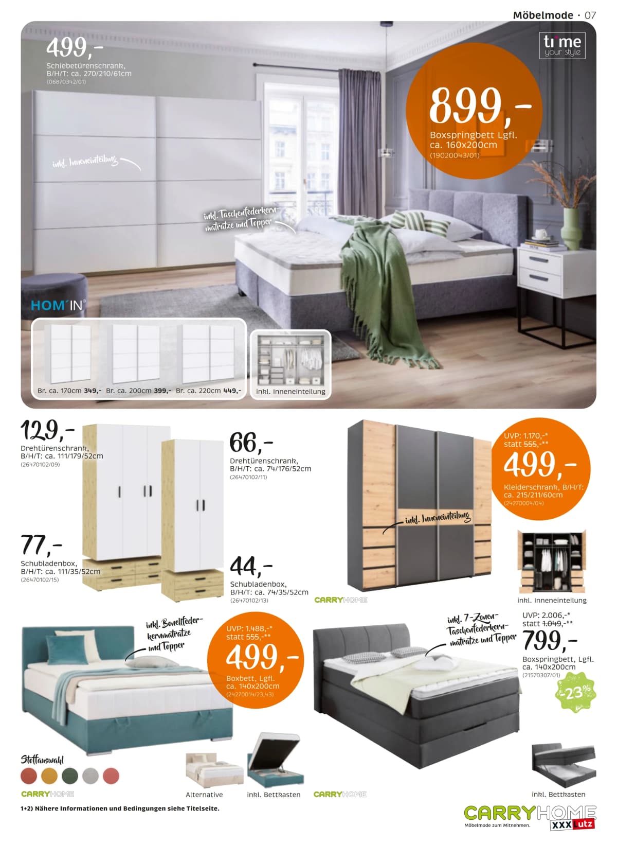 Seite 7 des XXXLutz Flugblatts – Carry Home ab 08.09.2026.
