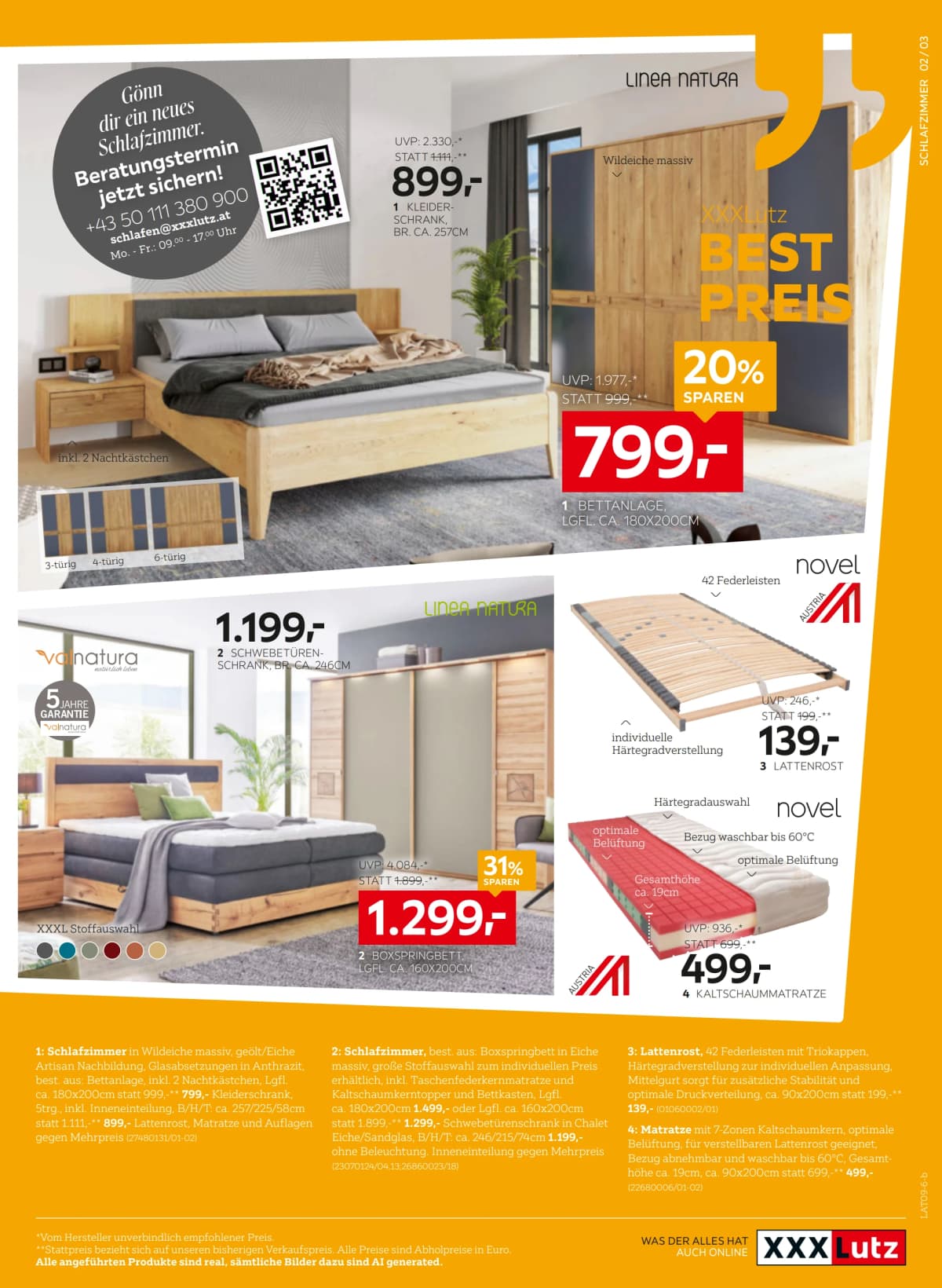 Seite 3 des XXXLutz Flugblatts – Bis zu 20% ab 08.09.2026.