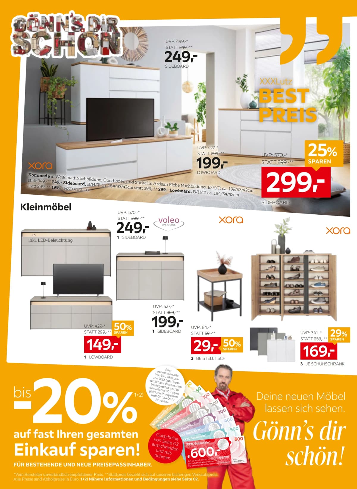 Seite 8 des XXXLutz Flugblatts – Bis zu 20% ab 08.09.2026.