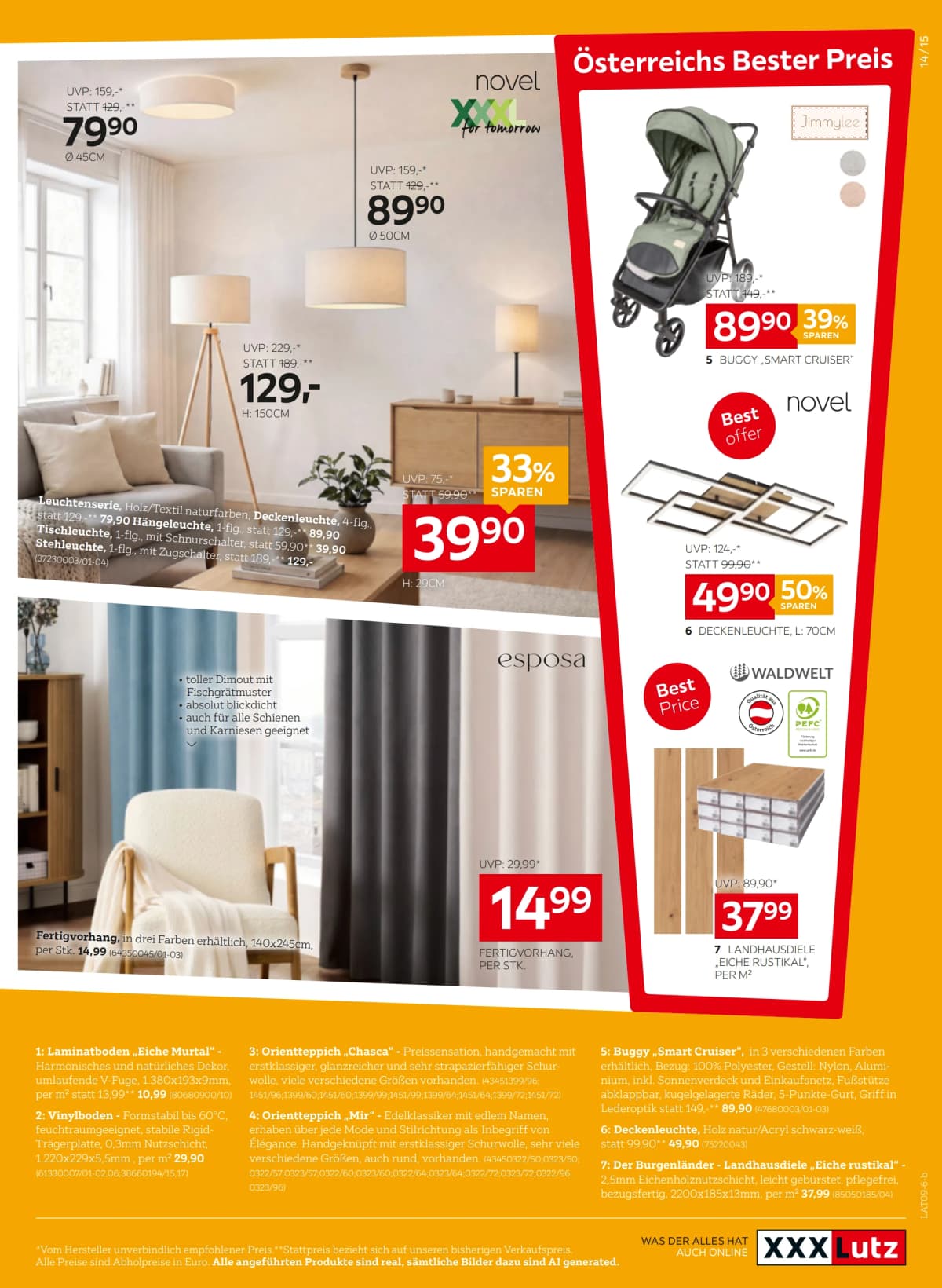 Seite 15 des XXXLutz Flugblatts – Bis zu 20% ab 08.09.2026.