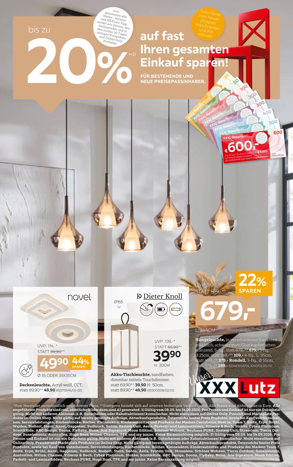 XXXLutz Flugblatt ab 08.09.2026. – Bis zu 20%
