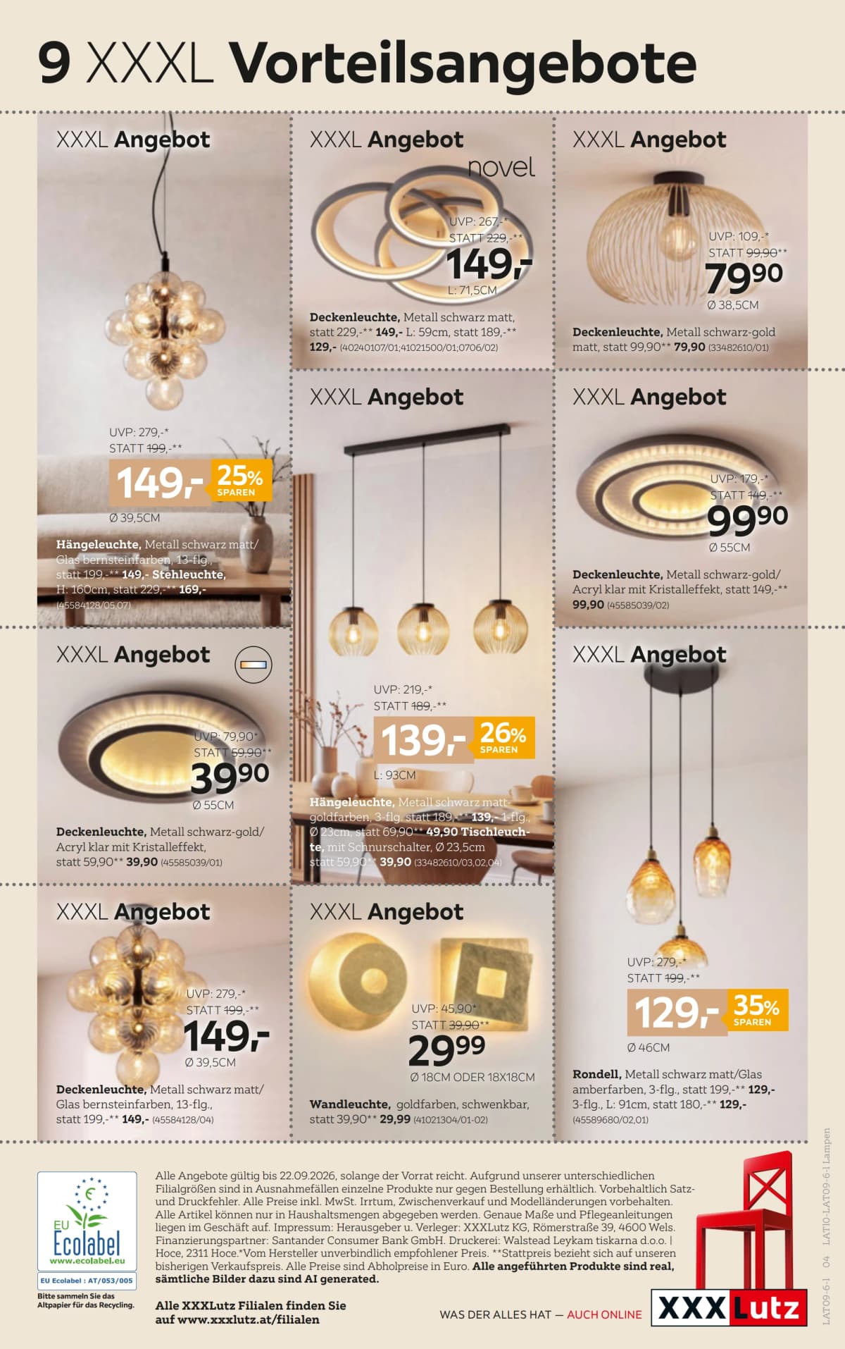 Seite 4 des XXXLutz Flugblatts – Bis zu 20% ab 08.09.2026.