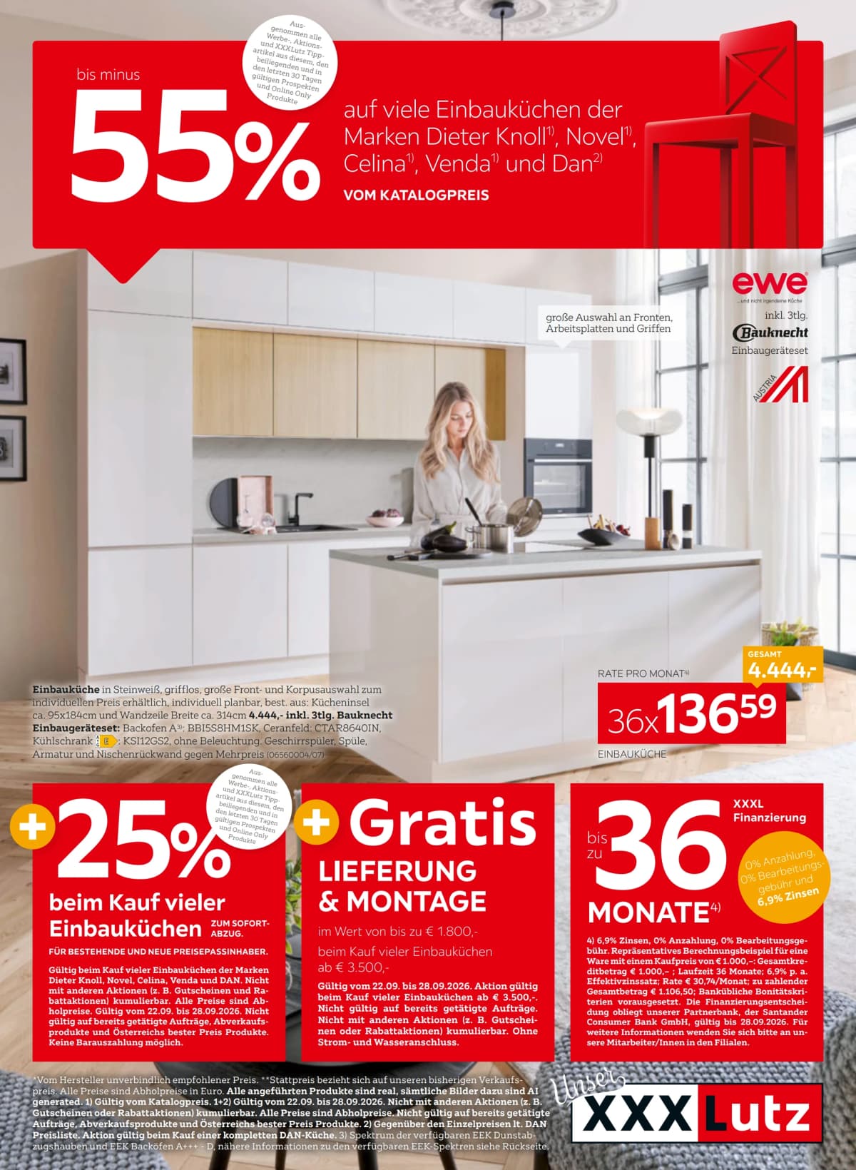 Titelblatt des XXXLutz Prospekts Bis minus 55%