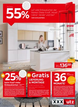 Seite 1 des XXXLutz Prospekts Bis minus 55%