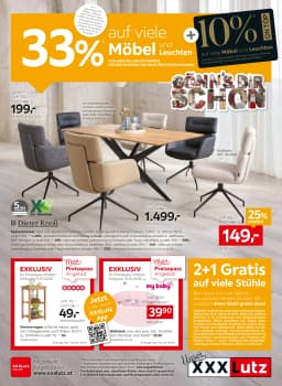 Seite 1 des XXXLutz Prospekts 33% auf viele Möbel