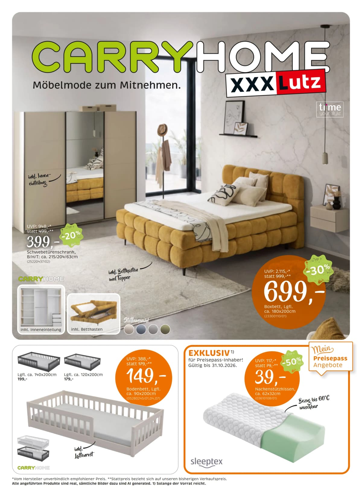 Seite 1 des XXXLutz Flugblatts – Carry Home