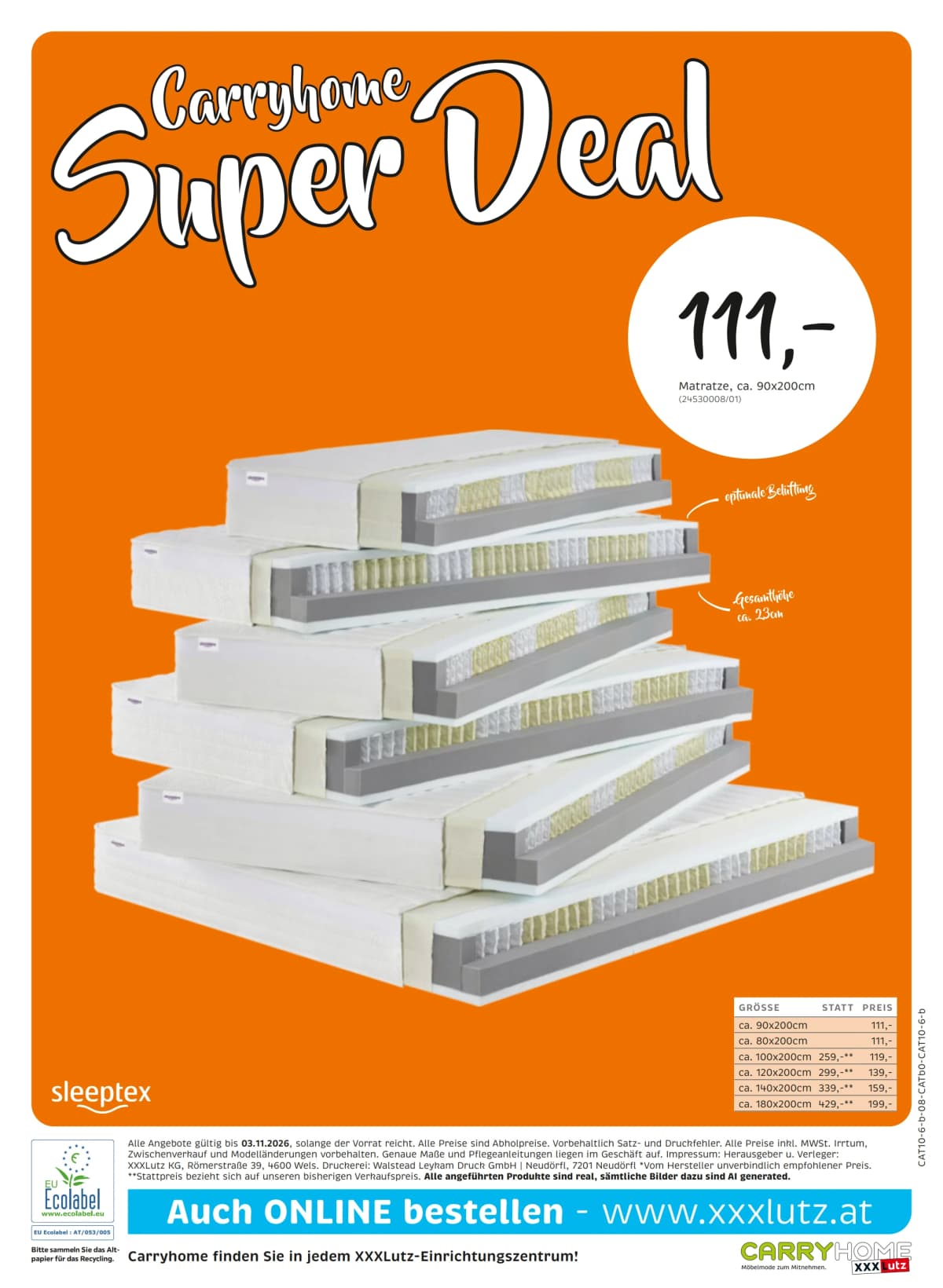 Seite 8 des XXXLutz Flugblatts – Carry Home