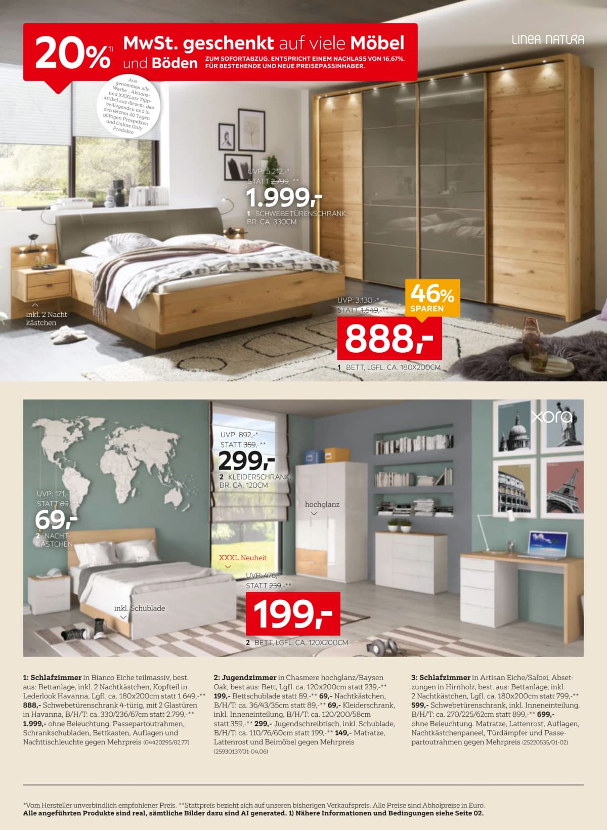 Seite 4 des XXXLutz Flugblatts – 20% Mwst. geschenkt