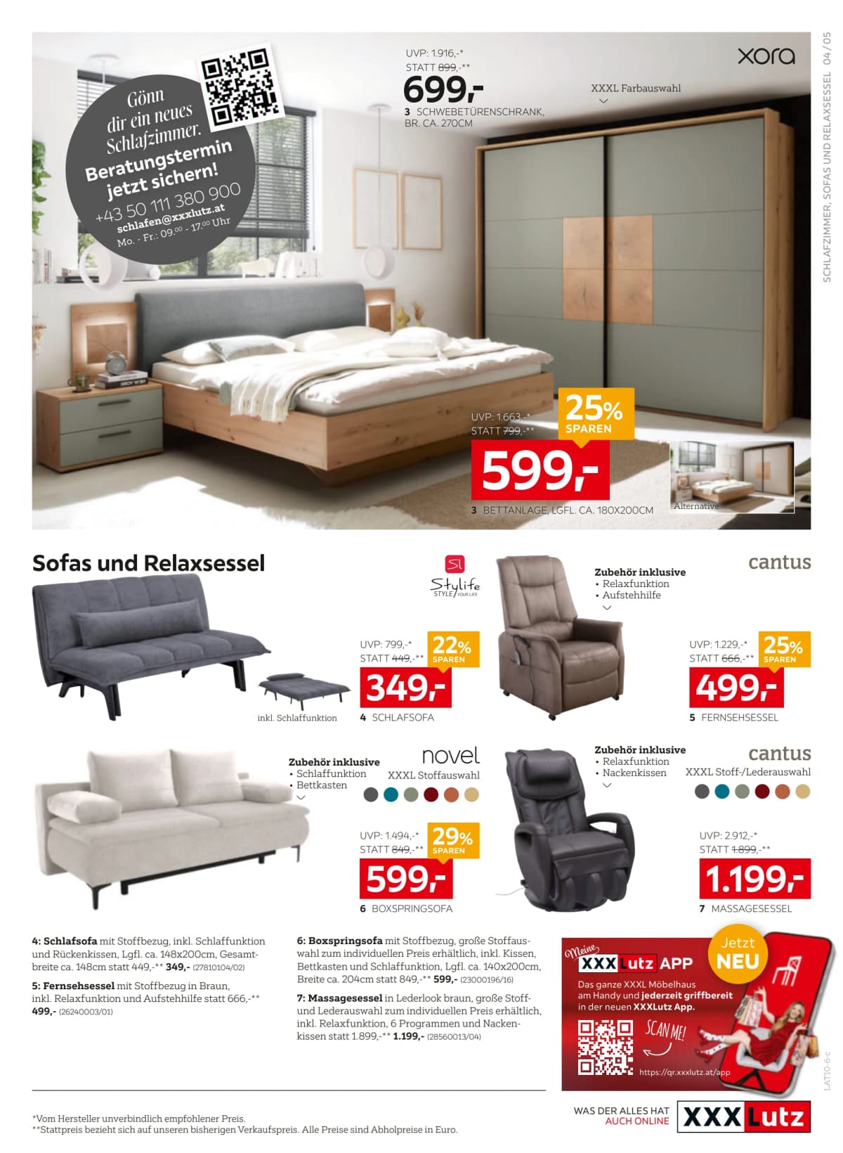 Seite 5 des XXXLutz Flugblatts – 20% Mwst. geschenkt