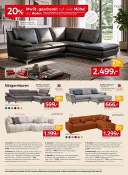 Seite 6 des XXXLutz Prospekts 20% Mwst. geschenkt