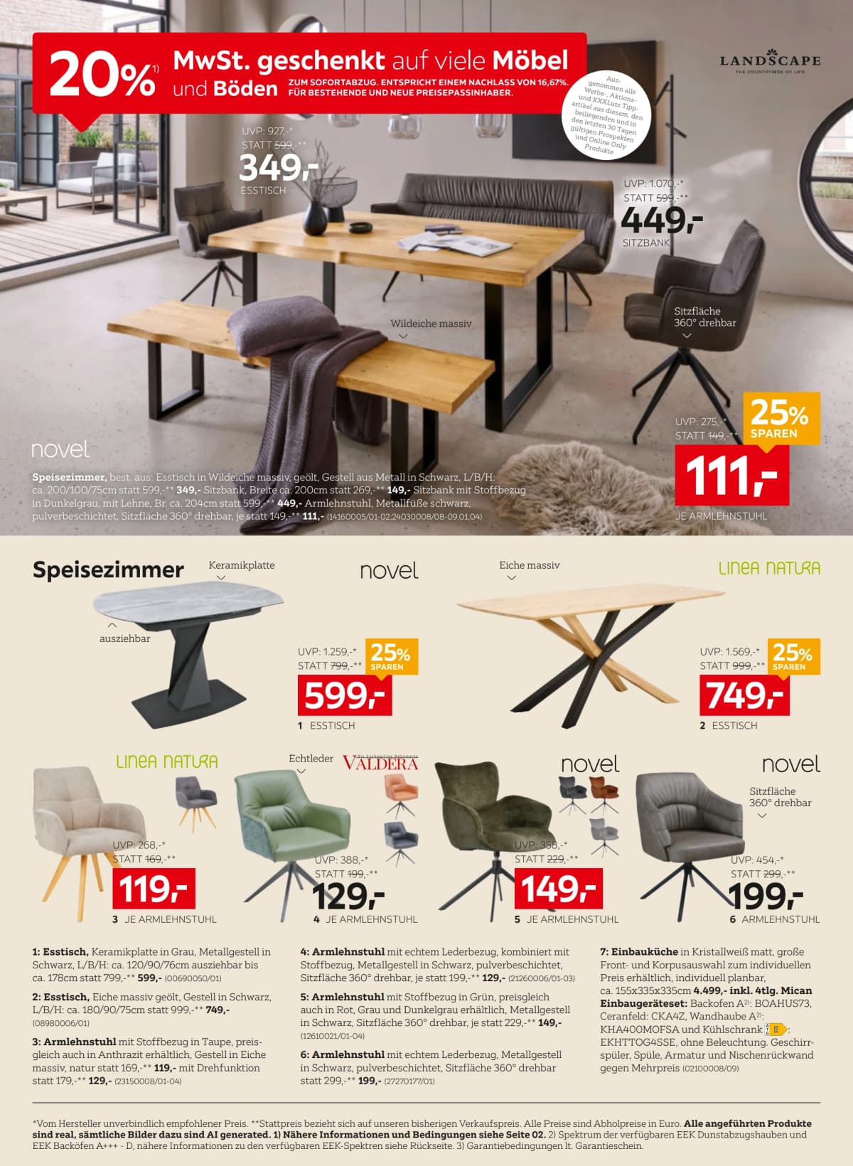 Seite 8 des XXXLutz Flugblatts – 20% Mwst. geschenkt