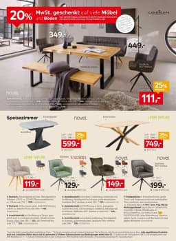 Seite 8 des XXXLutz Prospekts 20% Mwst. geschenkt
